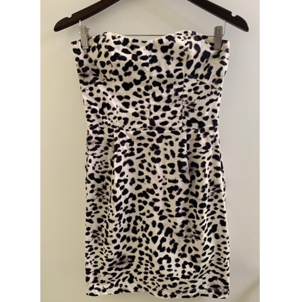 H&M | Strapless Animal Print Dress Sz US 8 - Picture 3 of 5